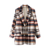 Wixra Womens Vintage Khaki Plaid Blazer Jacket Casual Single-Breasted Stylish Coat High Street 2022 Spring