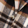 Wixra Womens Vintage Khaki Plaid Blazer Jacket Casual Single-Breasted Stylish Coat High Street 2022 Spring
