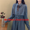 Woherb Elegant Dress Women Spring Autumn Robe Bow Lace Up Midi Long Dresses Female Casual Korean 2023 Clothing Vestidos