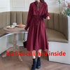 Woherb Elegant Dress Women Spring Autumn Robe Bow Lace Up Midi Long Dresses Female Casual Korean 2023 Clothing Vestidos