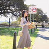 Woherb Women Fake Two Pieces Patchwork Knitted Dress Chic Korean Stretch Bodycon Dresses Female Spring Autumn Vestidos