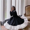Woherb Sweet Lolita Dress Women Vintage Lace Bowknot High Waist Dresses Kawaii Japanese Girls Gothic Lolita Cosplay Loli 25928