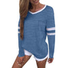 Fashion Women V Neck Long Sleeve Stripe Pocket Shirt 2022 Womens Tops camisa blusas mujer de moda Drop Shipping 7.JULY21