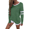 Fashion Women V Neck Long Sleeve Stripe Pocket Shirt 2022 Womens Tops camisa blusas mujer de moda Drop Shipping 7.JULY21