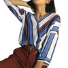 New 2022 Fashion Striped Button Casual Women Tops and Shirts Long Sleeve Turn Down Collar Shirt Vintage Top 11.JULY.20