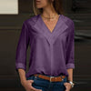 New Arrival Women Shirt Fashion Women's Chiffon Solid Shirt Office Ladies Plain Roll Sleeve Drop Shipping 10.JULY.20