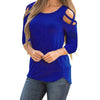 New Women Three Quarter Sleeve Crisscross Strappy Cold Shoulder Shirt 2022 Womens Tops camisa Drop Shipping 6.JULY.21