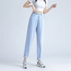 Woman 2022 Jeans Harem Pants Summer Thin Soft  Stretched Fabric Straight Elastic Waist Tencel Jeans Plus Size 3XL