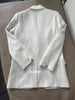 Woman 2023 White Blazer Sleeves arrow Strass Detail Front 2 buttons Heart Brooch Long Sleeved Suit Tops