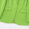 Woman 2023 Summer Casual Green Straight Blazer Retro Flip Pocket Long Sleeve Button Female Jacket Chic Top Mujer