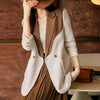 Woman Blazer Jackets 2023 Elegant Autumn Long-Sleeved Solid Color Simple And Woman Jacket Female Clothes Outerwear