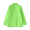 Woman Casual Green Loose Blazer Suit 2023 Spring High Street Matching Sets Ladies Elegant High Waisted A-Line Mini Skirt Sets