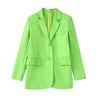 Woman Casual Green Loose Blazer Suit 2023 Spring High Street Matching Sets Ladies Elegant High Waisted A-Line Mini Skirt Sets