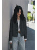 Woman Causal Solid Short Blazer White Black Jacket