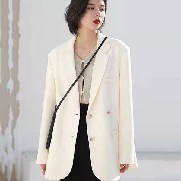 Woman Clothes Office Jacket Suit Coat Casual Loose White Suit Jacket For Women 2023 Spring Korean Suit Women Black Coats