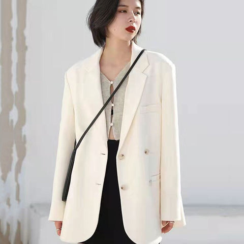 Woman Clothes Office Jacket Suit Coat Casual Loose White Suit Jacket For Women 2023 Spring Korean Suit Women Black Coats