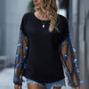 Woman Elegant Mesh Patchwork Blouse Long Sleeve Blouse Black Lace Transparent Butterfly Pullover Streetwear Shirts