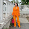 Woman Elegant Orange Fur Patchwork Blazer 2023 Spring Chic Female Solid Button Blazers Ladies High Street Straight Blazers