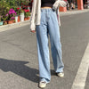 Woman High Waist Jeans Wide Leg Straight Pants Loose Comfortable Casual Denim Clothing Harem Pants