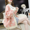 Woman Japanese Knit Kawaii Cardigans Love Heart Sweaters Harajuku Jk Lolita Pink Shirts Knitwear Autumn Cute Girls Fairy Clothes