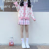 Woman Japanese Knit Kawaii Cardigans Love Heart Sweaters Harajuku Jk Lolita Pink Shirts Knitwear Autumn Cute Girls Fairy Clothes
