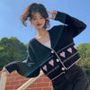 Woman Japanese Knit Kawaii Cardigans Love Heart Sweaters Harajuku Jk Lolita Pink Shirts Knitwear Autumn Cute Girls Fairy Clothes