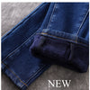 Woman Jeans Plus Size Soft Thinck Velvet Winter Warm Trousers High Waist Patch Work Stretch Skinny Pencil Pants Denim Ladies 5XL