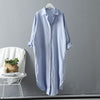 Woman Long Shirt Dress Cotton Korean Clothing White Boho Beach Big Maxi Blue Dresses Spring Summer 2022 Oversized Robe