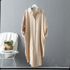 Woman Long Shirt Dress Cotton Korean Clothing White Boho Beach Big Maxi Blue Dresses Spring Summer 2022 Oversized Robe