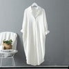 Woman Long Shirt Dress Cotton Korean Clothing White Boho Beach Big Maxi Blue Dresses Spring Summer 2022 Oversized Robe