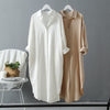 Woman Long Shirt Dress Cotton Korean Clothing White Boho Beach Big Maxi Blue Dresses Spring Summer 2022 Oversized Robe