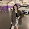 Woman Office Blazer Jacket for Women Retro Loose Mid-length Temperament Suit Coats Fried Street Suit Jacket 2022 Spring Autumn