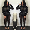 Woman Sexy Sequined Overalls Night Club Rompers Party Playsuit Bodycon Jumpsuit long Sleeve Jumpsuit