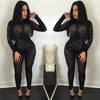Woman Sexy Sequined Overalls Night Club Rompers Party Playsuit Bodycon Jumpsuit long Sleeve Jumpsuit