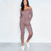 lash Neck Bodysuit Sexy Overalls Lace-up Waist Rompers Party Playsuit Knee Cut Out Bodycon long Sleeve Jumpsuit EY11