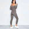lash Neck Bodysuit Sexy Overalls Lace-up Waist Rompers Party Playsuit Knee Cut Out Bodycon long Sleeve Jumpsuit EY11