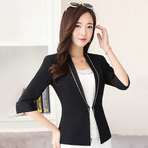 Woman Slim Blazer Female Short Suit Jackets Fashion Plus Size Red Blazer Feminino Korean Business Suits Womens Blazers P4C0986