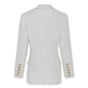 Woman Suit Jacket Beige Black Double Breasted Woolen Tweed Suit Metal Buttons Lapel Collar Long Sleeve Elegant OL Jacket 2023