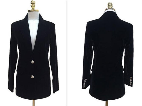 Woman Velvet Suit Slim Casual fashion designs blazer long suit jacket