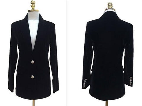 Woman Velvet Suit Slim Casual fashion designs blazer long suit jacket