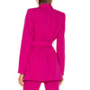 Woman pink blazer 2023 Spring Summer Zipper buttons up Female jacket with belt Office lady Work wear suit YNZZU 1O424