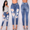 Woman's Jeans Stretch Skinny Ripped Hole Trousers Casual Slim Jeggings Ladies Pencil Pants Washed Denim Pants for Women