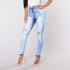 Woman's Jeans Stretch Skinny Ripped Hole Trousers Casual Slim Jeggings Ladies Pencil Pants Washed Denim Pants for Women