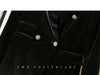 Woman's Winter Black Gold Velvet Suit Jacket Elegant Blazer Feminino Slimming Double Breasted Casual Long Sleeve Blazer Coat