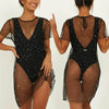 Women 1PC Swimwear Cover Up Sequined Mesh Dress  Bikini Swimwear Swimsuit  Beach