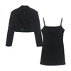 Women 2 Piece Set  2022 Black Work OL Two Piece Set Bodycon Dress and Blazer Femal Set Outfits