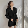 Women 2 Piece Set  2022 Black Work OL Two Piece Set Bodycon Dress and Blazer Femal Set Outfits