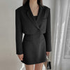 Women 2 Piece Set  2022 Black Work OL Two Piece Set Bodycon Dress and Blazer Femal Set Outfits