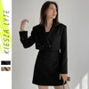 Women 2 Piece Set  2022 Black Work OL Two Piece Set Bodycon Dress and Blazer Femal Set Outfits