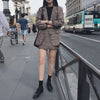 Women 2 Pieces Skirt Suit Female Office Ladies Blazer Suit Retro Plaid Set Single-Breasted Jacket Pencil Skirts